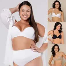 Sutiã Soutien Com Bojo Tradicional Push Up Básico Em Poliamida Premium Decote Meia Taça