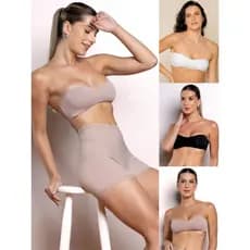 Sutiã Soutien Invisível Tomara Que Caia Sem Bojo Top Faixa Para Usar Sob Roupas Dupla Camada Em Poliamida