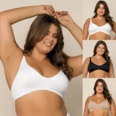 Sutiã Plus Size Sem Bojo Com Dupla Camada Em Poliamida Confortável Alças Largas Para Sustentação