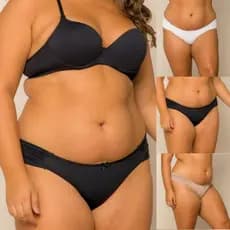 Calcinha Feminina Básica Com Lateral Em Dupla Camada Poliamida Premium Confortável