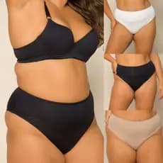 Calcinha Plus Size Firmadora Com Faixa Dupla Na Barriga Sustenta e Modela Não Marca
