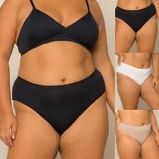Calcinha Microfibra Confortável Com Lateral Larga Lisa Cintura Alta Plus Size Premium