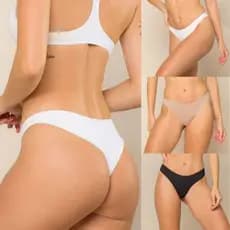 Calcinha Feminina Básica Lisa Cavada Poliamida Confortável Dia Dia Toque Macio Qualidade Premium
