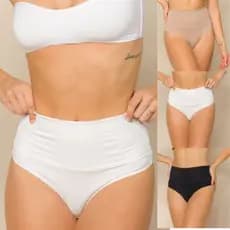 Calcinha Modeladora Fio Dental Comprime E Afina Cintura Alta Com Conforto Disfarça Barriguinha