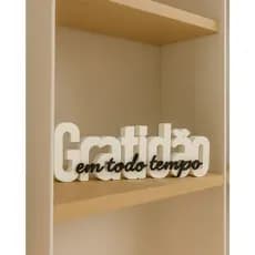 Placa Decorativa Gratidão em Todo Tempo | Decoração Cristã 3D | Presente Evangélico