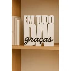 Placa Decorativa Em Tudo Dai Graças – Impressão 3D I Palavra Cristã I Cantinho da Oração Letreiro decorativo