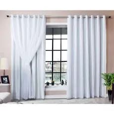 Cortina Guadalupe em Voil C/Forro Branca 12x2,90 - Para Quarto/Sala e Escritório