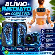 Massageador Elétrico EMS Kit Completo Portátil Tapete Massageador Alívio Dores Musculares USB