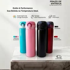 Garrafa Térmica Squeeze Inox Quente E Frio Vaccuum Agua Portatil 400ml Premium 12 horas Gelada