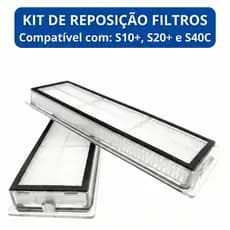 Kit 2 Filtros HEPA Lavável para Robô Aspirador Compatível com S20+ X20+ S10+ X10+ S40C 1C