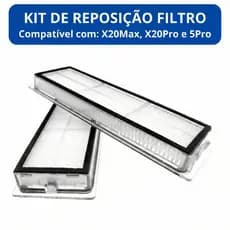 Kit 2 Filtros HEPA para Robô Aspirador Compatível com X20 Max X20 Pro 5 Pro