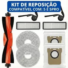 Kit Reposição para Robô Aspirador Compatível com Xiaomi 5 e 5PRO Com Escova Corta Cabelo