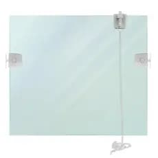 Báscula Vidro Incolor 08mm Temperado 60x60 Branco Desmontado + Kit Branco
