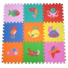 Kit 10 Placas Tatame Tapete Infantil Eva 29x29 Bebe Colorido Animais Tapete De Encaixe Tapete Emborrachado Variado