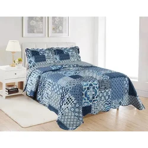 KIT COLCHA  COBRE LEITO FORRO DE CAMA  CASAL 3 PEÇAS 180 FIOS DUPLA FACE ESTAMAPADO TOQUE  DE PESSEGO MATELADO ULTRASSONICO