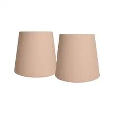 Kit 2 Cupulas Abajur Cone Bege Direto Da Fabrica 19x27x22cm Encaixe 3cm Pantalha Linho Decoração Luz