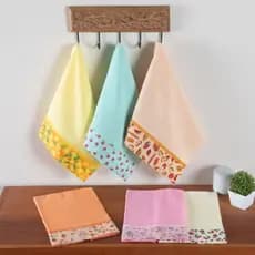 Pano de Prato Colorido Pé de Galinha Enxuga Bem Cores Vivas 68x48cm - 4 peças