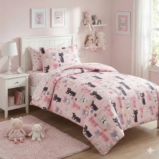 Edredom Infantil Dupla Face Cobre Leito e Fronha Microfibra Estampada Variadas - 2 peças
