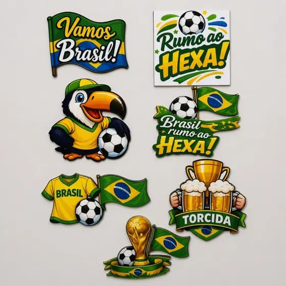 Kit 10 Apliques Copa Do Mundo Brasil Para Costurar Rumo Ao Hexa Sortidos Grandes Patch