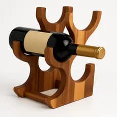 Adega Suporte para Vinhos em Madeira 4 Garrafas 23x16x30cm Porta Vinho Decorativo