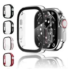 Capa Bumper com Pelicula Vidro Protetor tela Compativel Apple Watch 8 Ultra 49mm