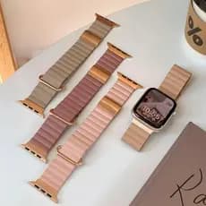Pulseira Magnética De Couro Para Apple Watch e Smartwatch 8 Ultra 49MM 45mm 44mm 42mm 41mm 40mm 38mm