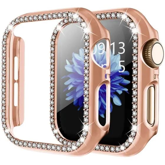 Capa Case Brilhante Diamante para smartwatch apple watch  38mm 40mm 41mm 42mm 44mm 45mm