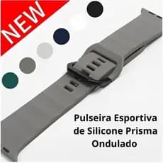 Pulseira para Smartwatch Silicone com fivela Oncdulado Prisma Novidade Macio e confortavel