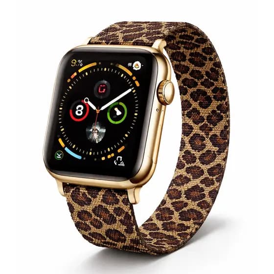Pulseira Milanesa Oncinha Pulseira Metal Onça Leopardo para Apple Watch 38/40/41/42/45/46/49