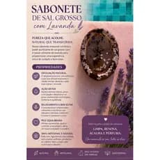 sabonete artesanal de lavanda com sal grosso ideal para o uso do dia a dia , para presentear , esse item não pode faltar
