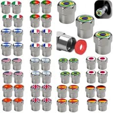 4 Tampa De Valvula Bico Pneu Metal Carro Moto Automotivo Universal Bandeira Paises