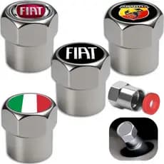 4 Tampas Fiat Válvula Bico Pneu Metal Acessórios Automotivo