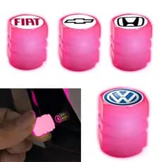 4 Bicos Automotivo Pneu carro neon universal Rosa Pink Feminino H Fiat Chevrolet VOlks