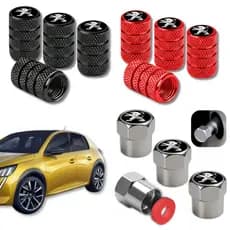 4 Tampas De Válvula Peugeot Bico Pneus Metal Universal Automotivos