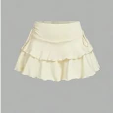 Saia babado cintura alta look leve e estiloso 	Saia feminina curta  babados leves para verão e festa arraia Festa Junina