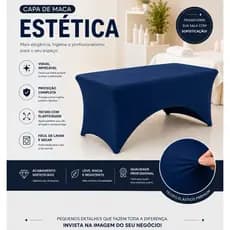 Capa legging para maca estética portátil/fixa/maleta AZUL MARINHO tecido suplex