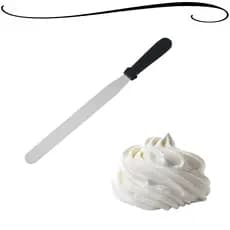 Espátula de Confeiteiro Reta Profissional  Aço Inox e Plástico Sobremesas Bolos Tortas