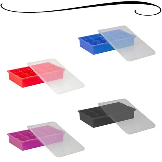 Forma de Gelo de Silicone 15 Cubos Com Tampa Papinha Whisky Drinks Caipirinhas Sucos Bar Flexível