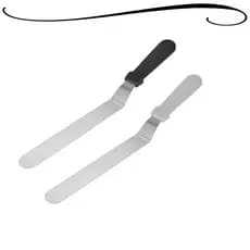 Espátula Gourmet de Confeitar Angular Lâmina Inox e Com Cabo de Plástico Confeitaria Cozinha Decorar Bolos 32cm