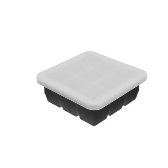 Forma de Silicone Para Gelo 9 Cavidades Formato Quadrado Moderno Com Tampa Ideal Para Drinks Bebidas Caipirinha CozinhA