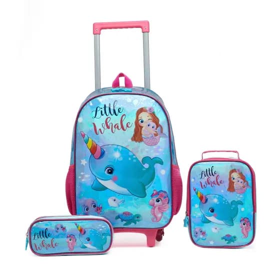 Kit Escolar Feminino Estojo Lancheira Reforçada Passeio Princesa
