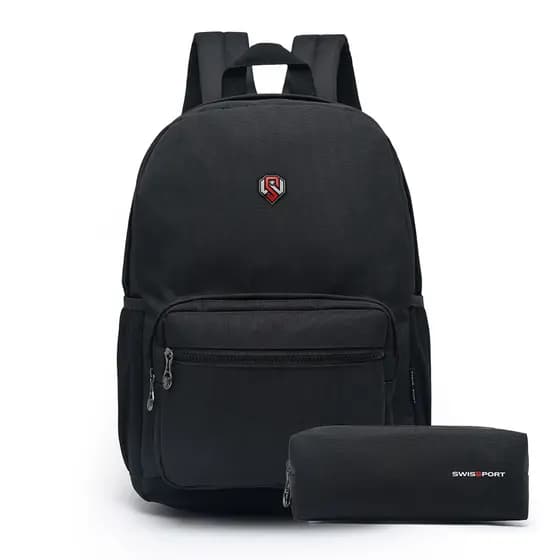 Kit Mochila Swissport Estojo Escolar Reforçado Unissex Faculdade