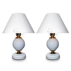 Par de Abajures Para Quarto, Mesa, Cabeceira, Escrivaninha, Sala, Bivolt (110v/220v) Masculino e Feminino, Moderno