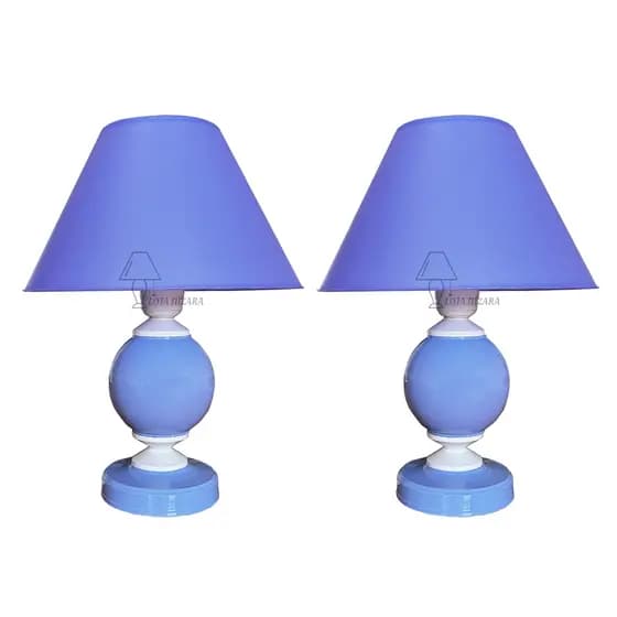 Par de Abajur Infantil Roxo Moderno Iluminação Quarto Sala Bivolt 30cm