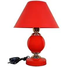Abajur Moderno Bivolt E27 Luminária Mesa Quarto Sala Escritório Iluminação Decorativa Vermelho