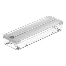 Organizador De Rolos Duplo Com Cortador Clear Branco - Ou