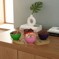 Kit Potes 400ml Tigelas Cumbucas Bowls Plástico Açaí Sorvete Doce Salgado Bool Pote