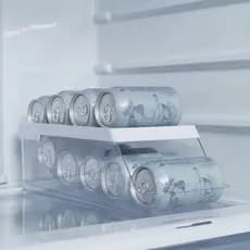 Organizador de 9 Latas Geladeira Clear Fresh Transparente Branco Ou Cozinha