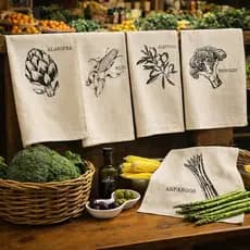 Kit Panos de Prato Rustico Estampado 72x45cm Para Cozinha Artesanato Pintura Decoração