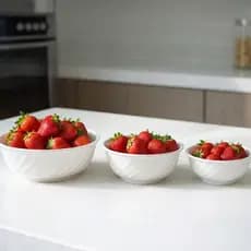 Kit 3 Tigelas Melamina Branca Bowl Cumbuca Sopa Açaí Resistente Multiuso Sobremesa Fruteira